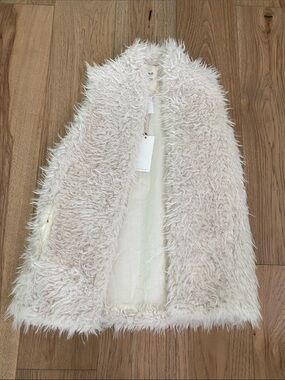 dylan Cream Faux Fur womans Cape Jacket